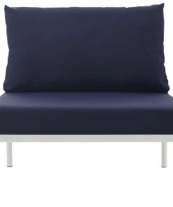 Modway Outdoor Sectional Harmony Armless Outdoor Patio Aluminum Chair White Navy