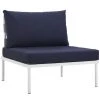 Modway Outdoor Sectional Harmony Armless Outdoor Patio Aluminum Chair White Navy