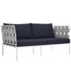Modway Outdoor Loveseats Harmony Outdoor Patio Aluminum Loveseat White Navy