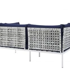 Modway Harmony Sunbrella® Basket Weave Outdoor Patio Aluminum Loveseat Taupe Navy 11 Modway Harmony Sunbrella® Basket Weave Outdoor Patio Aluminum Loveseat Taupe Navy