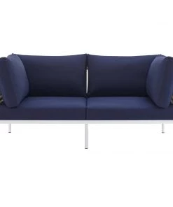 Modway Harmony Sunbrella® Basket Weave Outdoor Patio Aluminum Loveseat Taupe Navy 12 Modway Harmony Sunbrella® Basket Weave Outdoor Patio Aluminum Loveseat Taupe Navy