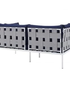 Modway Harmony Sunbrella® Outdoor Patio Aluminum Loveseat Gray Navy Outdoor Loveseats 11 Modway Harmony Sunbrella® Outdoor Patio Aluminum Loveseat Gray Navy Outdoor Loveseats