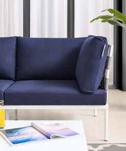 Modway Harmony Sunbrella® Outdoor Patio Aluminum Loveseat Gray Navy Outdoor Loveseats 15 Modway Harmony Sunbrella® Outdoor Patio Aluminum Loveseat Gray Navy Outdoor Loveseats