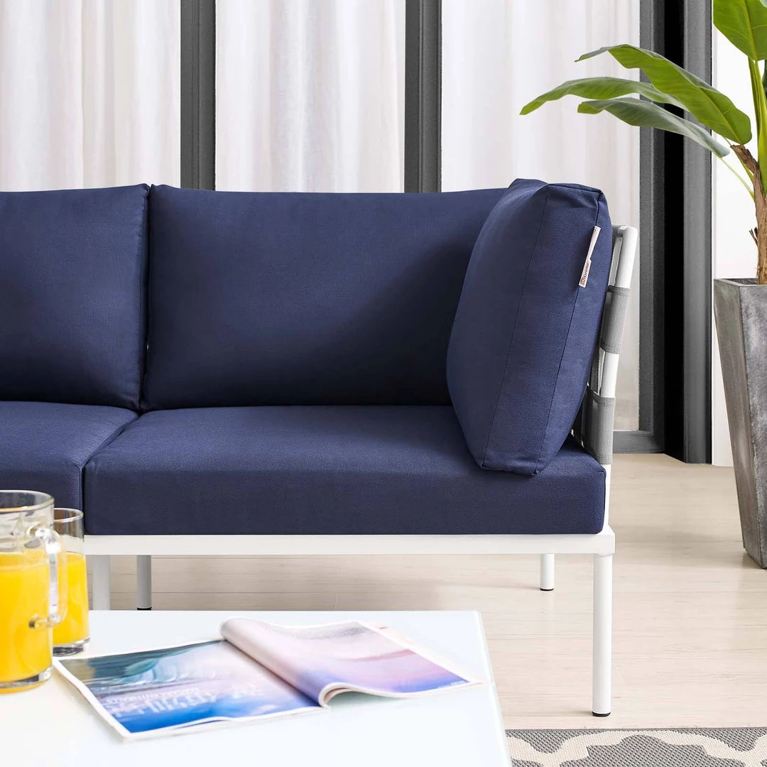 Modway Harmony Sunbrella® Outdoor Patio Aluminum Loveseat Gray Navy Outdoor Loveseats 7 Modway Harmony Sunbrella® Outdoor Patio Aluminum Loveseat Gray Navy Outdoor Loveseats