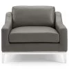 Modway Harness Stainless Steel Base Leather Armchair Gray