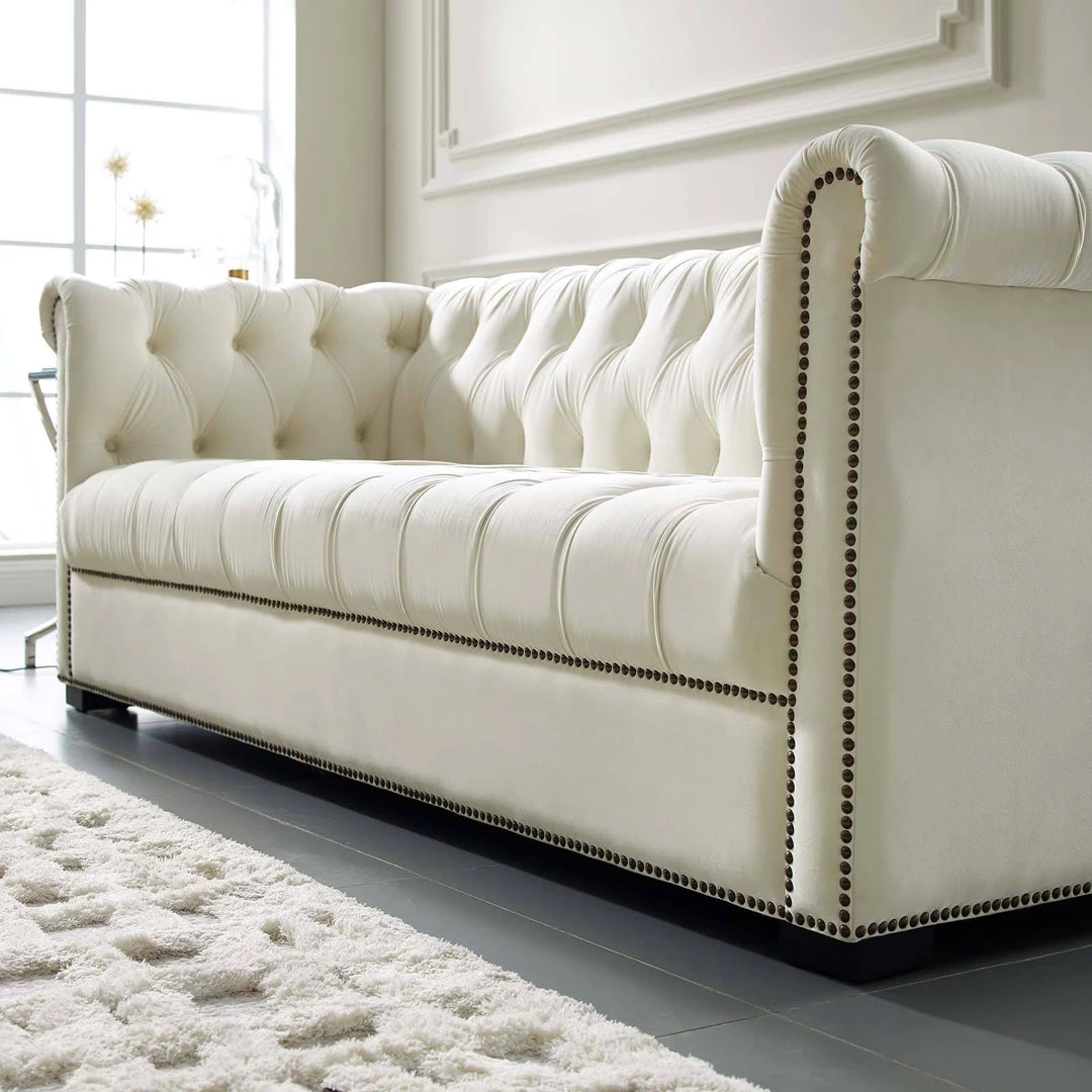 Modway Heritage Performance Velvet Sofa Ivory 6 Modway Heritage Performance Velvet Sofa Ivory