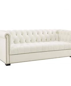 Modway Heritage Performance Velvet Sofa Ivory