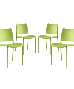 Modway Hipster Dining Side Chair Set Of 4 Green Dining Chairs