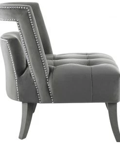 Modway Honor Accent Lounge Performance Velvet Armchair Gray