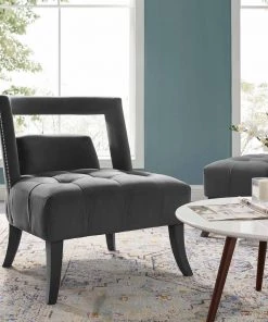 Modway Honor Accent Lounge Performance Velvet Armchair Gray