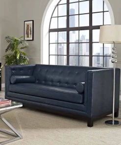 Modway SOFAS Imperial Bonded Leather Sofa Blue