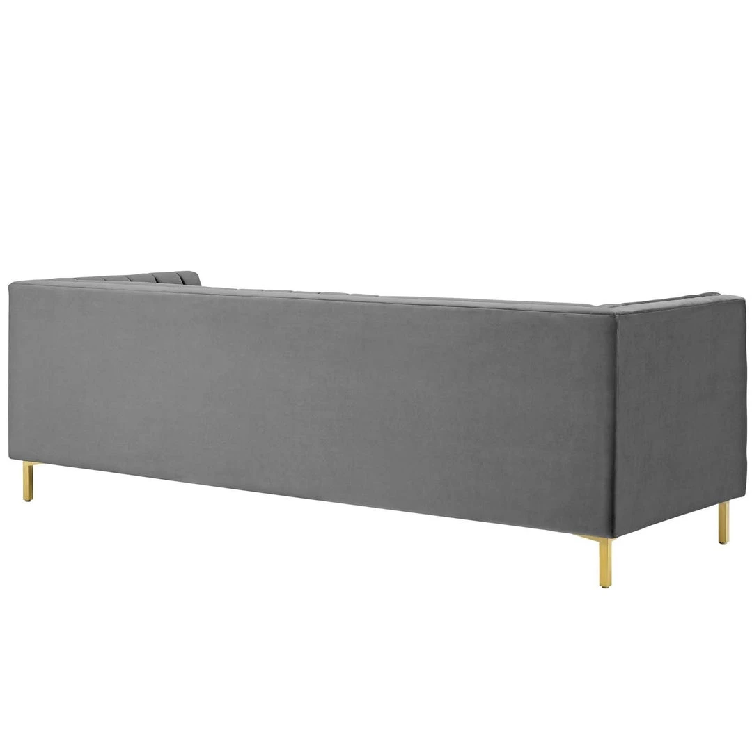 Modway SOFAS Ingenuity Channel Tufted Performance Velvet Sofa Gray 3 Modway SOFAS Ingenuity Channel Tufted Performance Velvet Sofa Gray