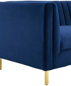 Modway Ingenuity Channel Tufted Performance Velvet Sofa Navy