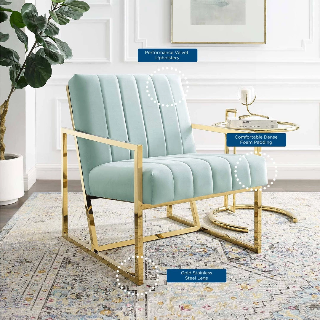 Modway Inspire Channel Tufted Performance Velvet Armchair Mint Armchairs 8 Modway Inspire Channel Tufted Performance Velvet Armchair Mint Armchairs