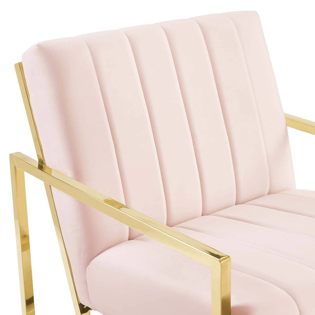 Modway Inspire Channel Tufted Performance Velvet Armchair Pink 6 Modway Inspire Channel Tufted Performance Velvet Armchair Pink