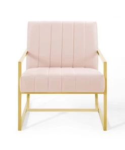 Modway Inspire Channel Tufted Performance Velvet Armchair Pink 13 Modway Inspire Channel Tufted Performance Velvet Armchair Pink