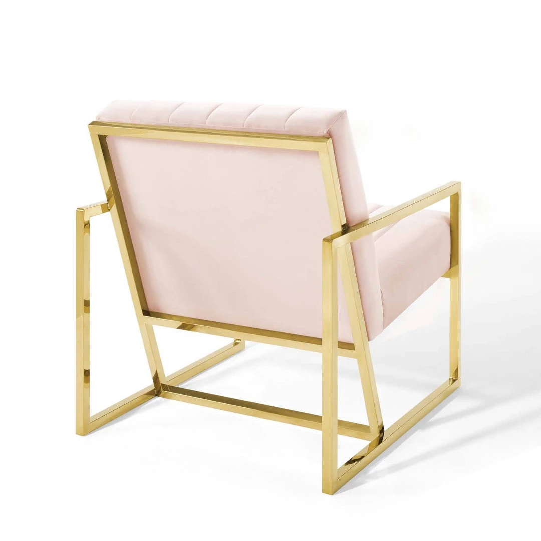 Modway Inspire Channel Tufted Performance Velvet Armchair Pink 4 Modway Inspire Channel Tufted Performance Velvet Armchair Pink