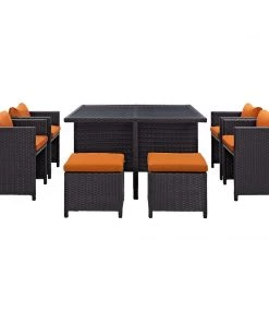 Modway Inverse 9 Piece Outdoor Patio Dining Set