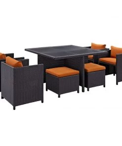 Modway Inverse 9 Piece Outdoor Patio Dining Set