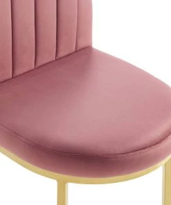 Modway Isla Dining Side Chair Performance Velvet Set Of 2 Gold Dusty Rose Dining Chairs