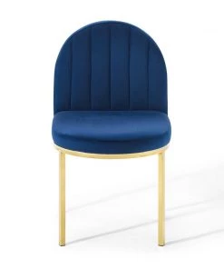 Modway Isla Dining Side Chair Performance Velvet Set Of 2 Gold Navy