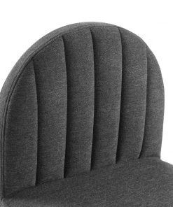 Modway Dining Chairs Isla Dining Side Chair Upholstered Fabric Set Of 2 Black Charcoal