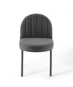 Modway Dining Chairs Isla Dining Side Chair Upholstered Fabric Set Of 2 Black Charcoal