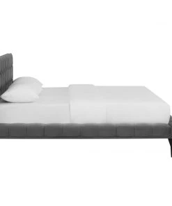 Modway Beds Julia Queen Biscuit Tufted Performance Velvet Platform Bed Gray 10 Modway Beds Julia Queen Biscuit Tufted Performance Velvet Platform Bed Gray