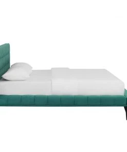 Modway Julia Queen Biscuit Tufted Performance Velvet Platform Bed Teal Beds 10 Modway Julia Queen Biscuit Tufted Performance Velvet Platform Bed Teal Beds