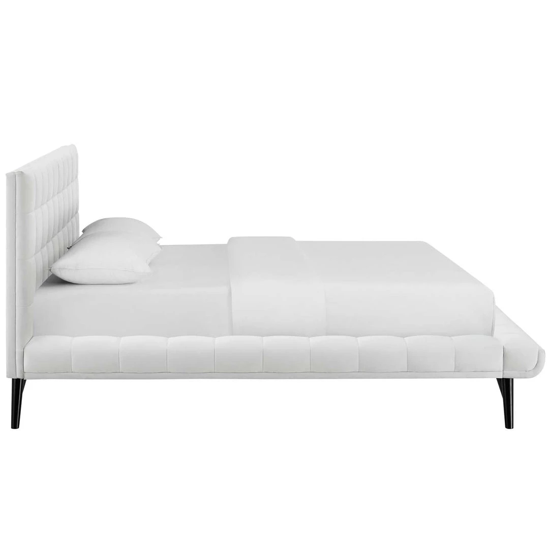 Modway Julia Queen Biscuit Tufted Performance Velvet Platform Bed White Beds 3 Modway Julia Queen Biscuit Tufted Performance Velvet Platform Bed White Beds