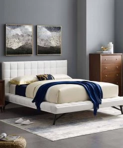 Modway Julia Queen Biscuit Tufted Performance Velvet Platform Bed White Beds 14 Modway Julia Queen Biscuit Tufted Performance Velvet Platform Bed White Beds