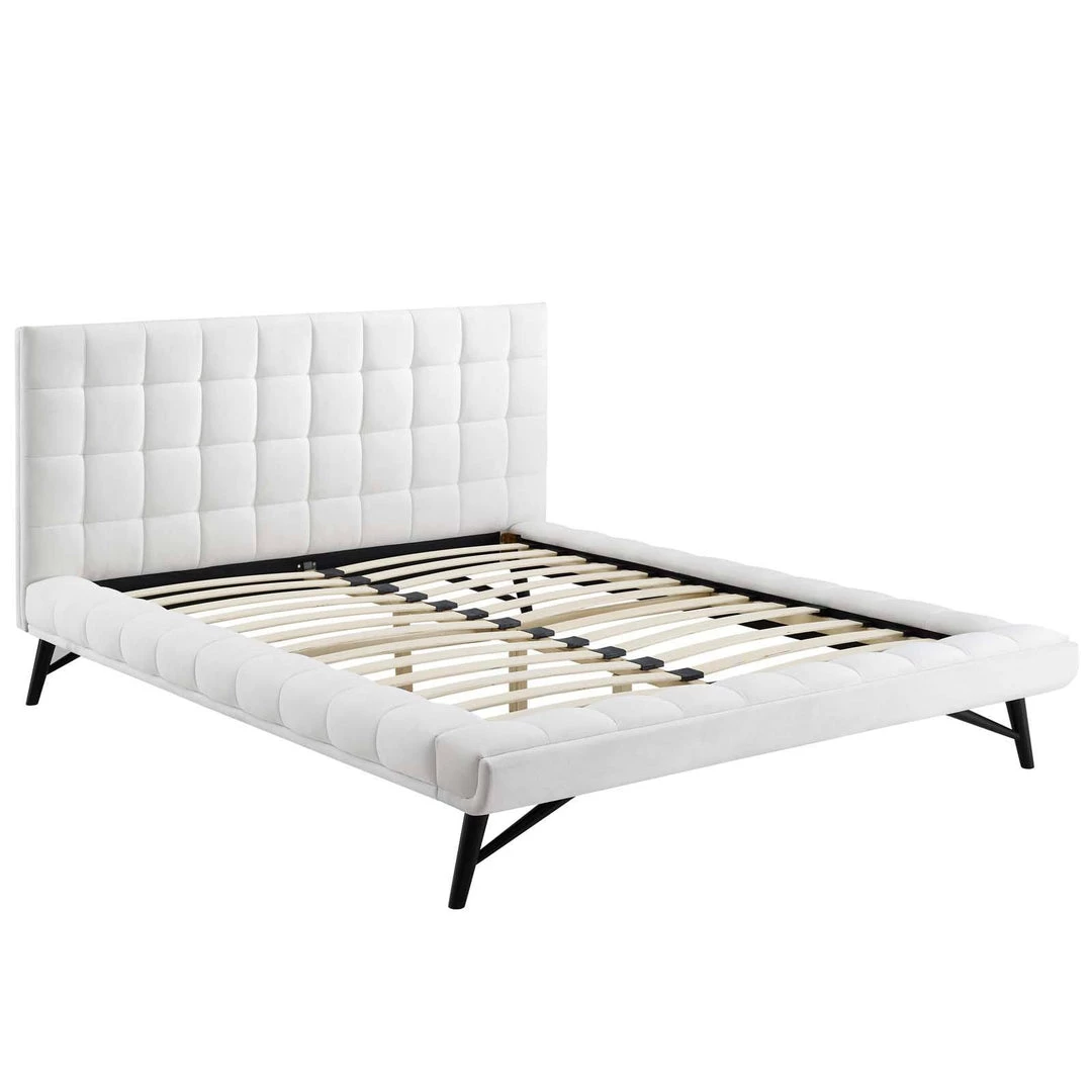 Modway Julia Queen Biscuit Tufted Performance Velvet Platform Bed White Beds 2 Modway Julia Queen Biscuit Tufted Performance Velvet Platform Bed White Beds