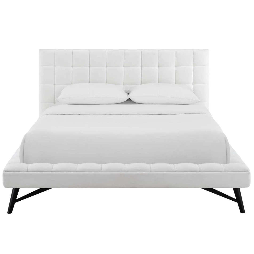Modway Julia Queen Biscuit Tufted Performance Velvet Platform Bed White Beds 4 Modway Julia Queen Biscuit Tufted Performance Velvet Platform Bed White Beds