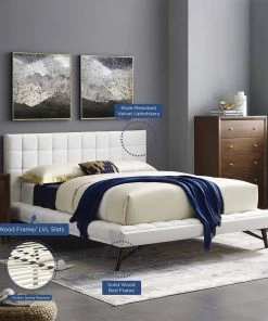 Modway Julia Queen Biscuit Tufted Performance Velvet Platform Bed White Beds 12 Modway Julia Queen Biscuit Tufted Performance Velvet Platform Bed White Beds