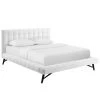 Modway Julia Queen Biscuit Tufted Performance Velvet Platform Bed White Beds