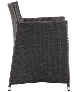 Modway Junction Armchair Outdoor Patio Wicker Set Of 2 Brown White OUTDOOR CHAIRS