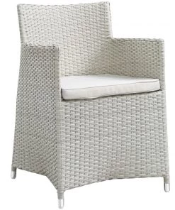 Modway OUTDOOR CHAIRS Junction Armchair Outdoor Patio Wicker Set Of 2 Gray White