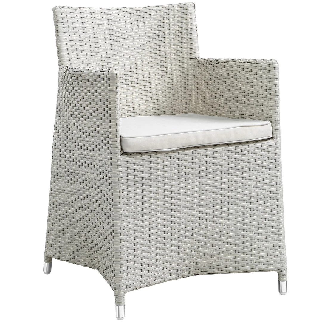 Modway OUTDOOR CHAIRS Junction Armchair Outdoor Patio Wicker Set Of 2 Gray White 2 Modway OUTDOOR CHAIRS Junction Armchair Outdoor Patio Wicker Set Of 2 Gray White