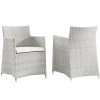 Modway OUTDOOR CHAIRS Junction Armchair Outdoor Patio Wicker Set Of 2 Gray White