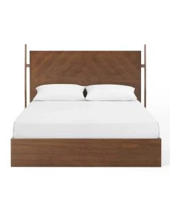 Modway Kali Wood Queen Platform Bed Walnut