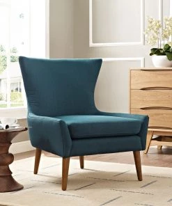 Modway Keen Upholstered Fabric Armchair Azure Armchairs