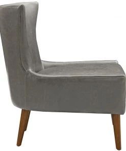 Modway Armchairs Keen Upholstered Vinyl Armchair Gray