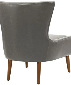 Modway Armchairs Keen Upholstered Vinyl Armchair Gray