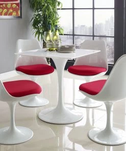 Modway Lippa 28" Square Wood Top Dining Table White Dining Tables 10 Modway Lippa 28