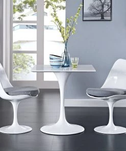 Modway Lippa 28" Square Wood Top Dining Table White Dining Tables 9 Modway Lippa 28