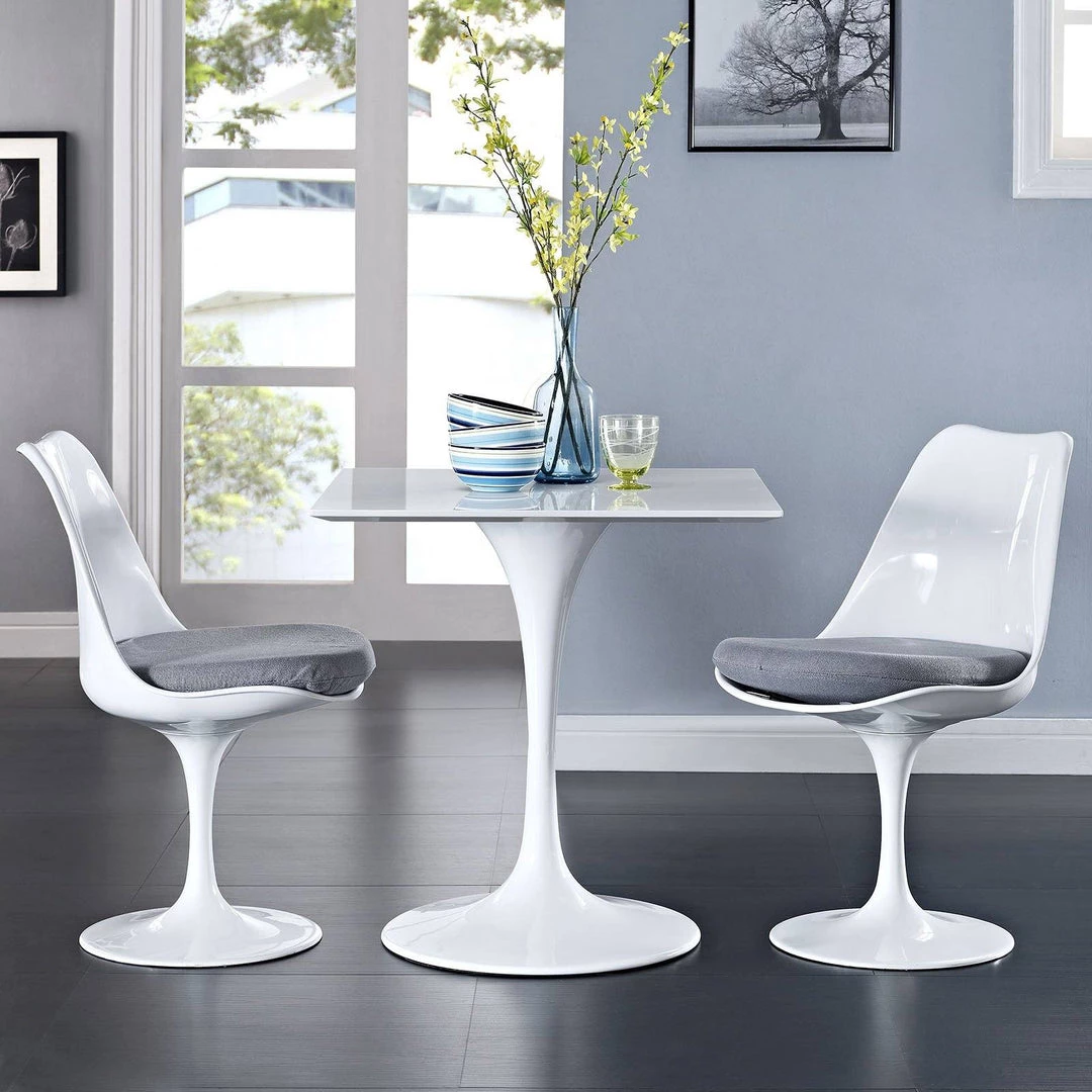 Modway Lippa 28" Square Wood Top Dining Table White Dining Tables 4 Modway Lippa 28" Square Wood Top Dining Table White Dining Tables