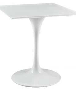 Modway Lippa 28" Square Wood Top Dining Table White Dining Tables