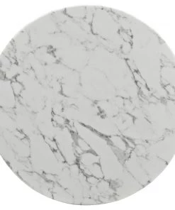 Modway Lippa 36" Round Artificial Marble Dining Table White
