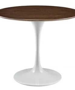 Modway Lippa 36" Round Walnut Dining Table Walnut Dining Tables