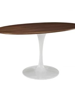 Modway Lippa 60" Oval Walnut Dining Table Walnut Dining Tables